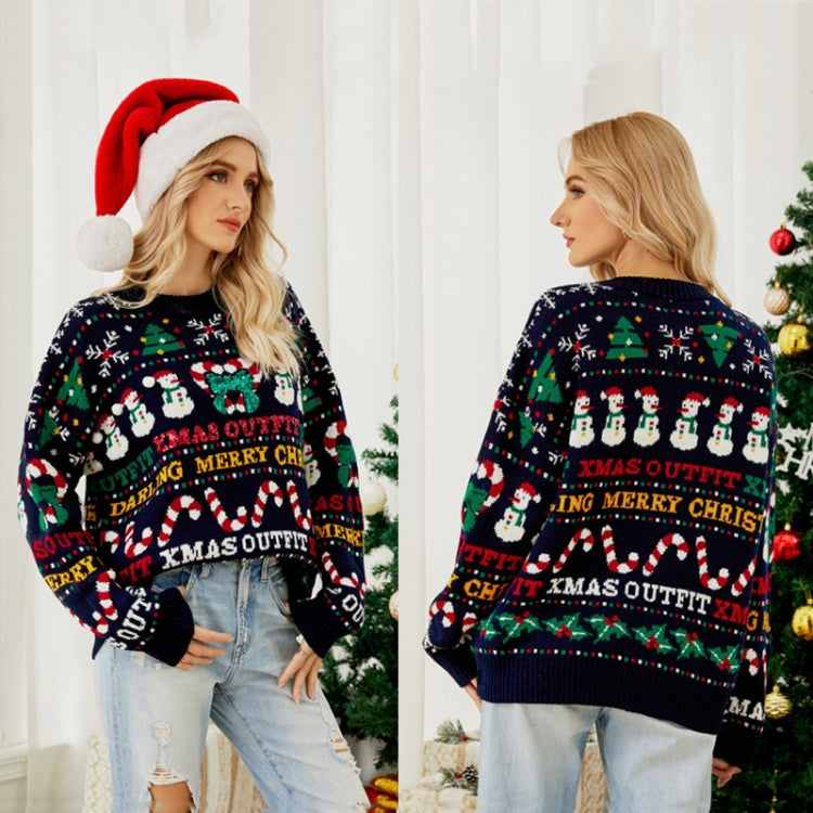 Autumn And Winter Women Loose Knit Sweater Christmas Tree Crew Neck Sweater My Store