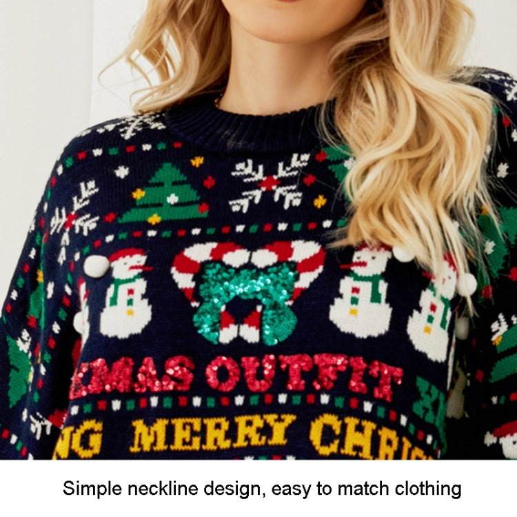 Autumn And Winter Women Loose Knit Sweater Christmas Tree Crew Neck Sweater My Store