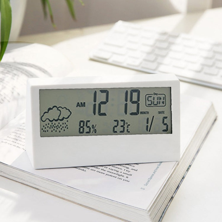 LCD Electronic Desk Clock Digital Display Multifunctional Temperature And Humidity Meter Alarm Clock My Store