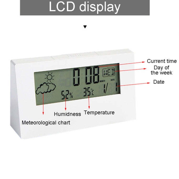 LCD Electronic Desk Clock Digital Display Multifunctional Temperature And Humidity Meter Alarm Clock My Store