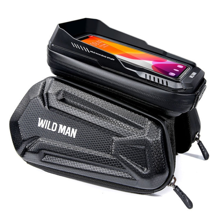 WILD MAN XT6 1.2L Mountain Bike EVA Hard Shell Waterproof Phone Touch Screen Top Tube Bag Reluova