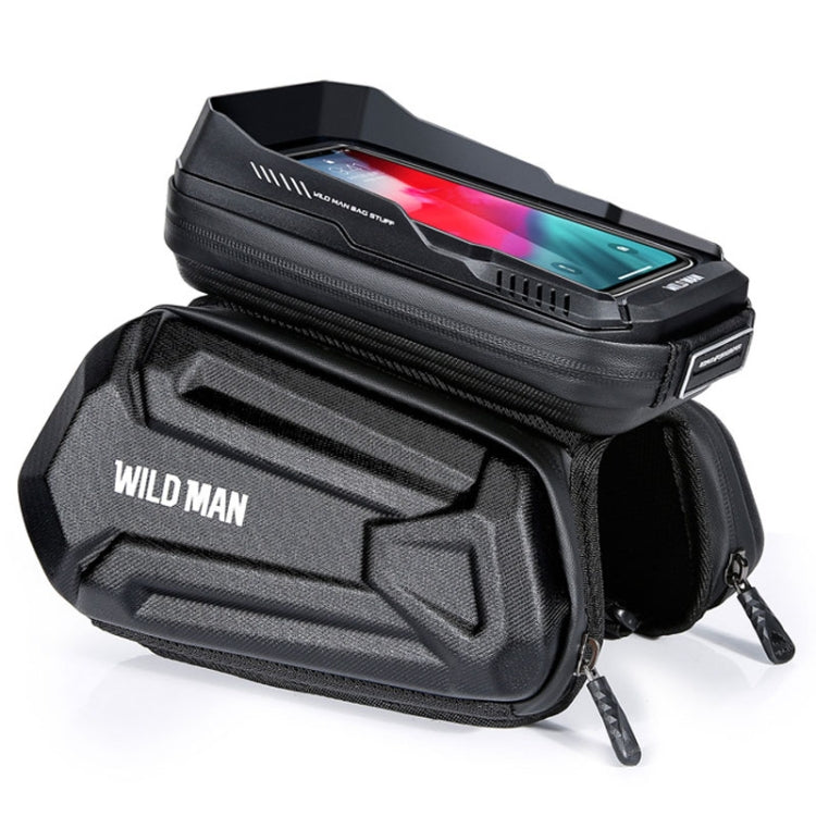 WILD MAN XT6 1.2L Mountain Bike EVA Hard Shell Waterproof Phone Touch Screen Top Tube Bag Reluova