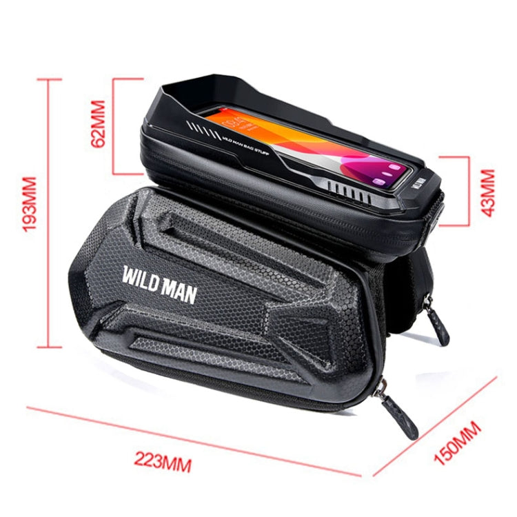 WILD MAN XT6 1.2L Mountain Bike EVA Hard Shell Waterproof Phone Touch Screen Top Tube Bag Reluova