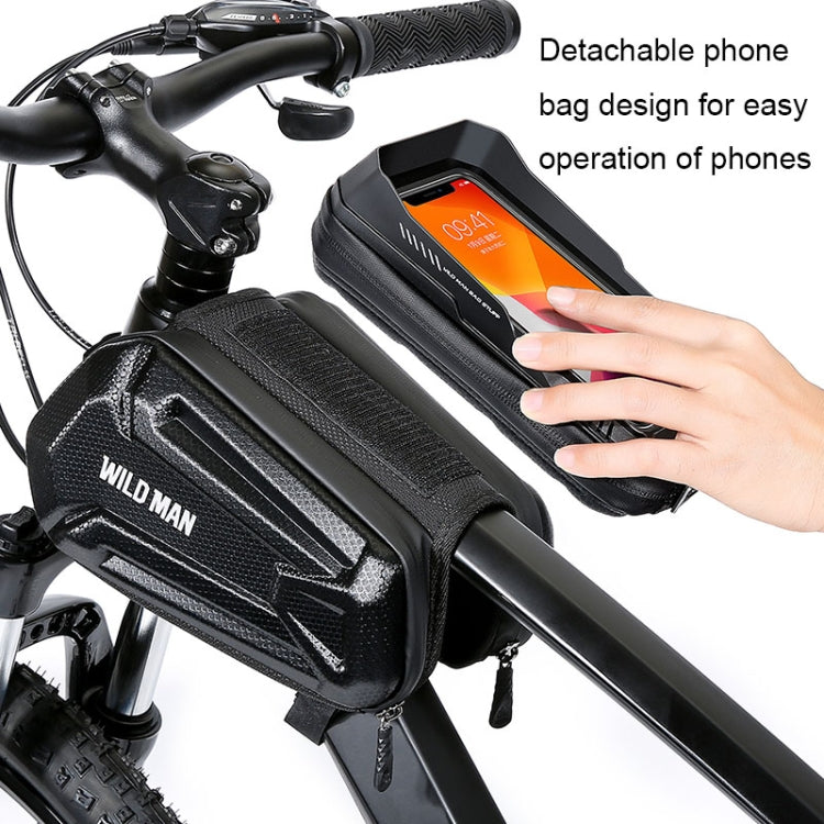 WILD MAN XT6 1.2L Mountain Bike EVA Hard Shell Waterproof Phone Touch Screen Top Tube Bag Reluova