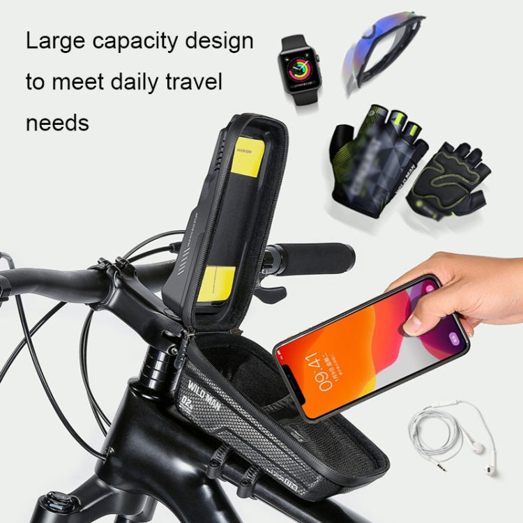 WILD MAN XT2S 1L EVA Hard Shell Mountain Bike Front Beam Bag Cycling Waterproof Phone Bag Reluova