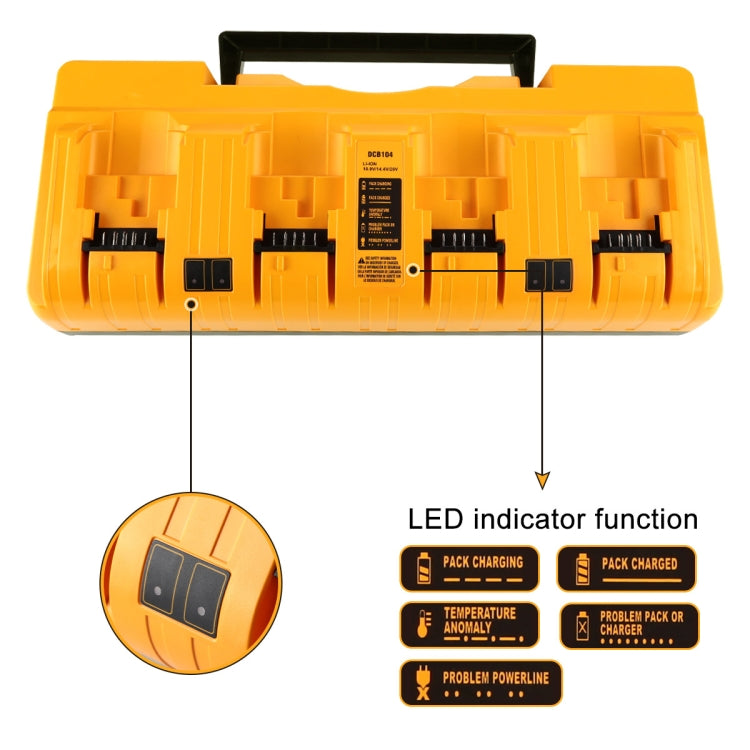 DCB104 Portable Fast Charger 12V-20V Electric Tool Lithium Battery Charger, For Dewalt DCB127 / DCB200 / DCB205 / DCB206