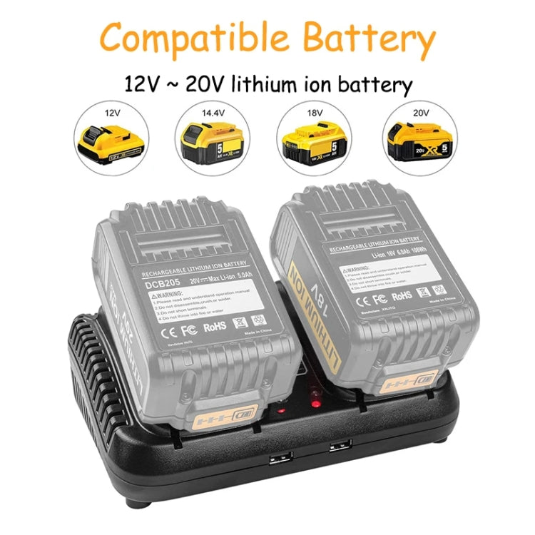 DCB102 For DeWalt 10.8V-20V Lithium Battery Dual Charger