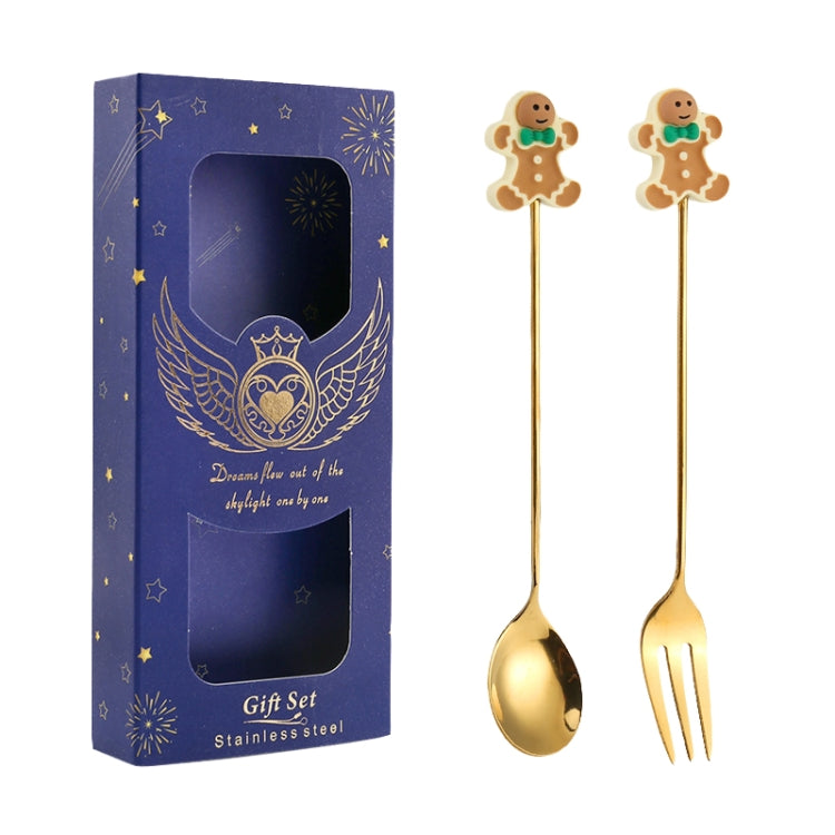 2pcs /Pack Christmas Gift Spoon Cartoon Fruit Fork Dessert Coffee Scoop My Store