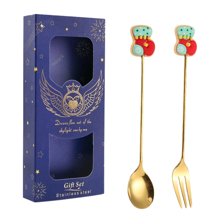 2pcs /Pack Christmas Gift Spoon Cartoon Fruit Fork Dessert Coffee Scoop My Store