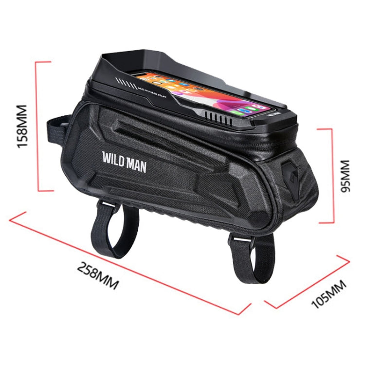 WILD MAN XT5 1.2L EVA Hard Shell Bike Front Beam Bag Touch Screen Phone Waterproof Bag Reluova