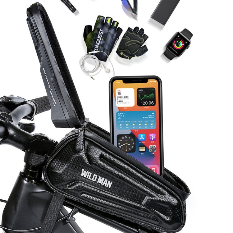 WILD MAN XT5 1.2L EVA Hard Shell Bike Front Beam Bag Touch Screen Phone Waterproof Bag Reluova