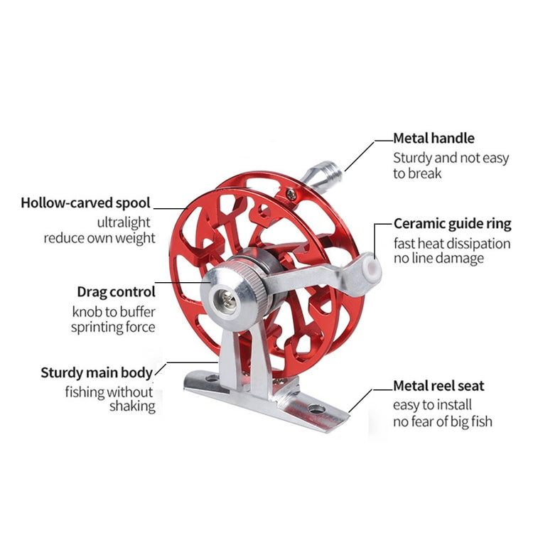 Ice Fishing Raft Reel Fly Reel With Base All Metal Hollow Fishing Tackle Reluova