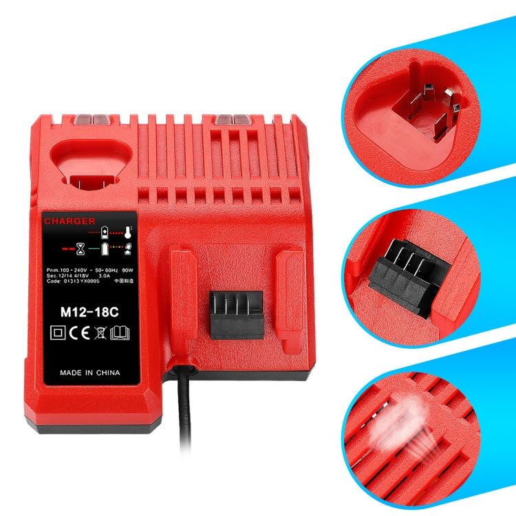 M12-18C For Milwaukee 18V Power Tools Battery Charger My Store