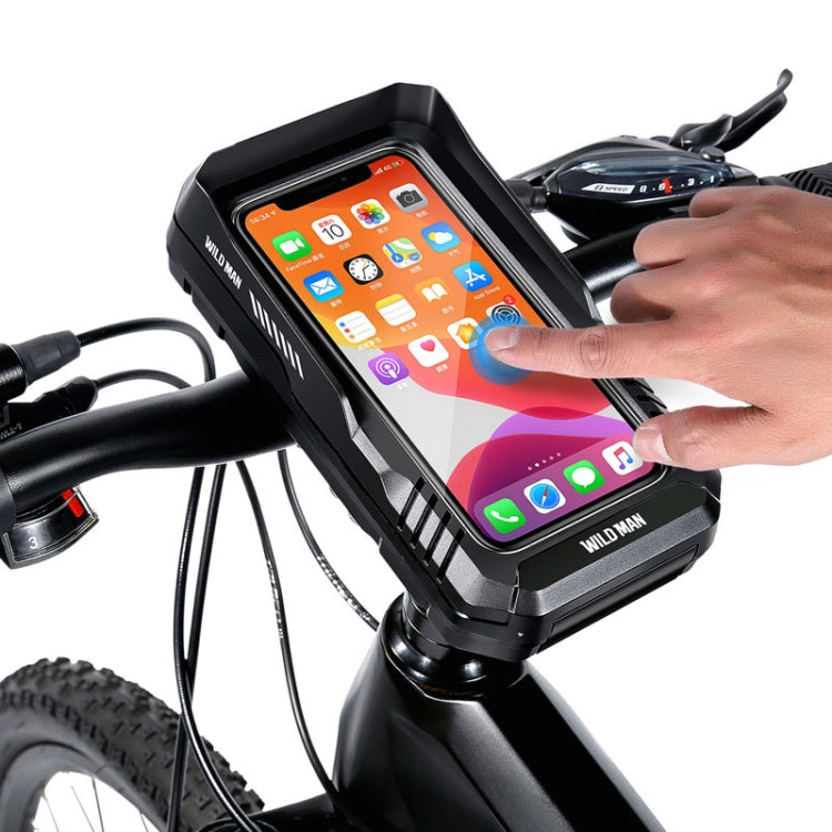 WILD MAN FK4 0.5L EVA Hard Shell Bicycle Waterproof Case Handlebar Phone Touch Screen Holder Reluova