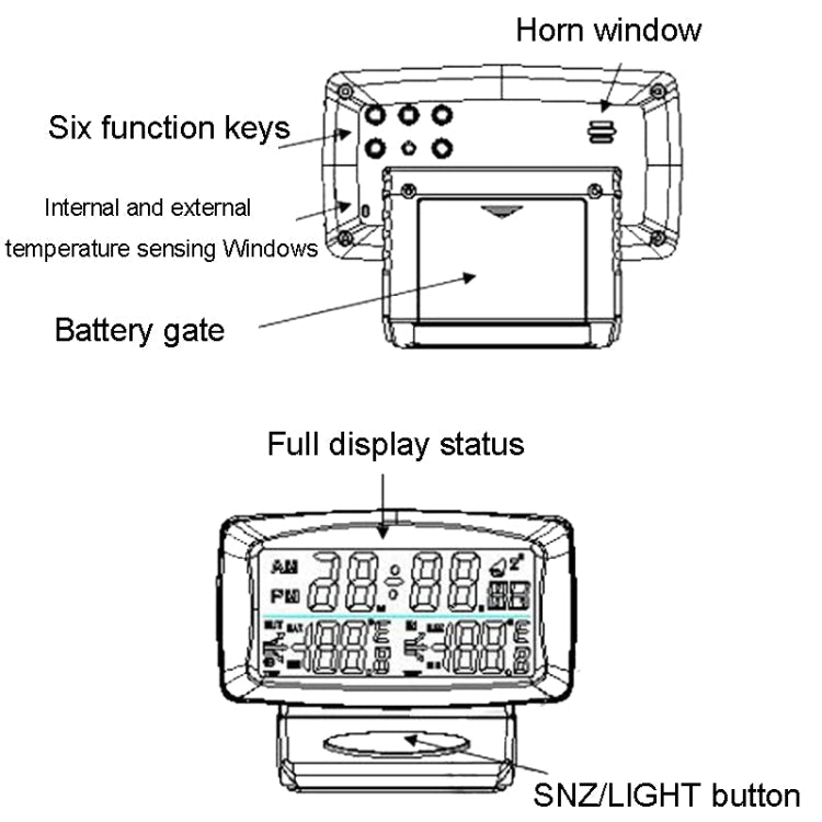 LCD Night Light Car Clock Automotive Electronics Inside And Outside Dual Thermometer ÎҵÄÉ̵ê