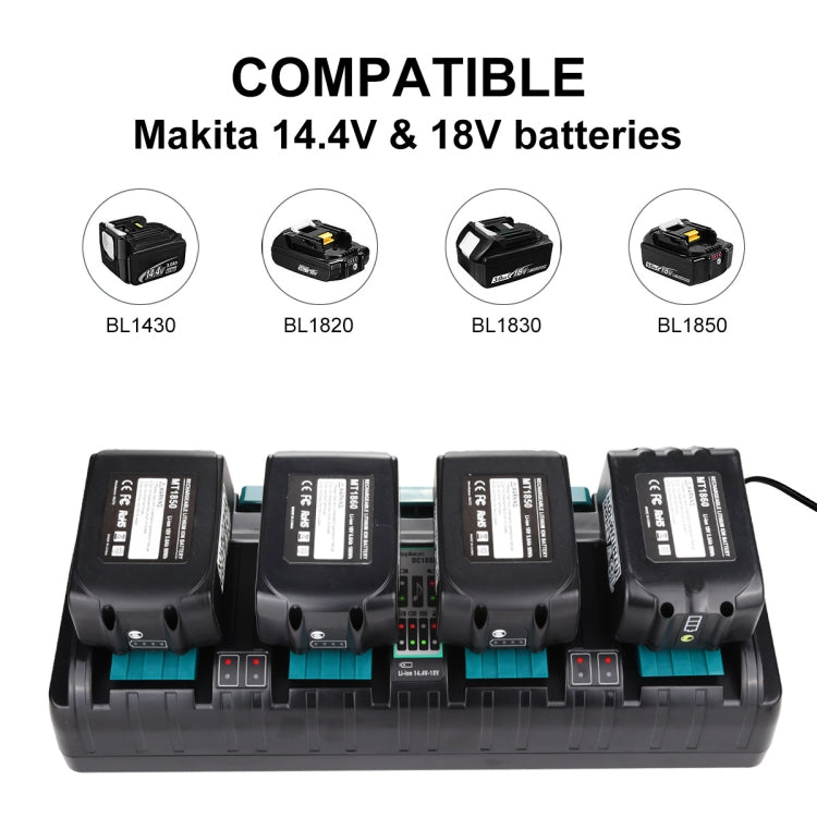 4 Ports 14.4-18V Lithium-Ion Charger DC18SF For Makita BL1430 / BL1820 / BL1830 / BL1850 My Store