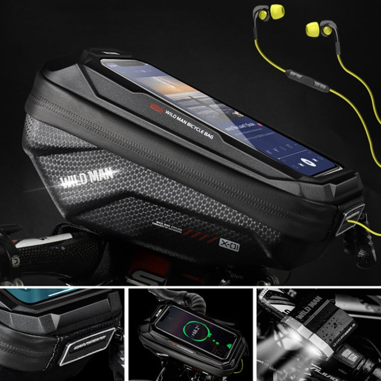 WILD MAN X1 1L EVA Hard Shell Bicycle Phone Touch Screen Handlebar Bag Waterproof Cycling Bag Reluova