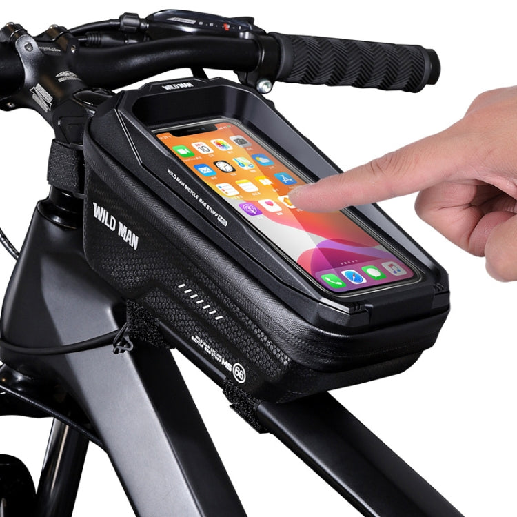 WILD MAN MS66 1.2L EVA Hard Shell Bicycle Front Beam Bag Cycling Touch Screen Phone Bag Reluova