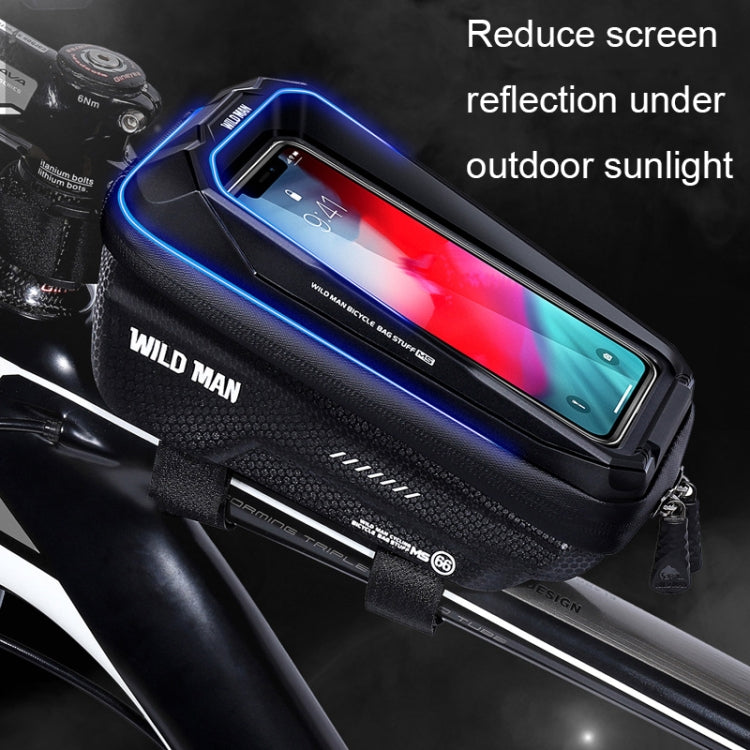 WILD MAN MS66 1.2L EVA Hard Shell Bicycle Front Beam Bag Cycling Touch Screen Phone Bag Reluova