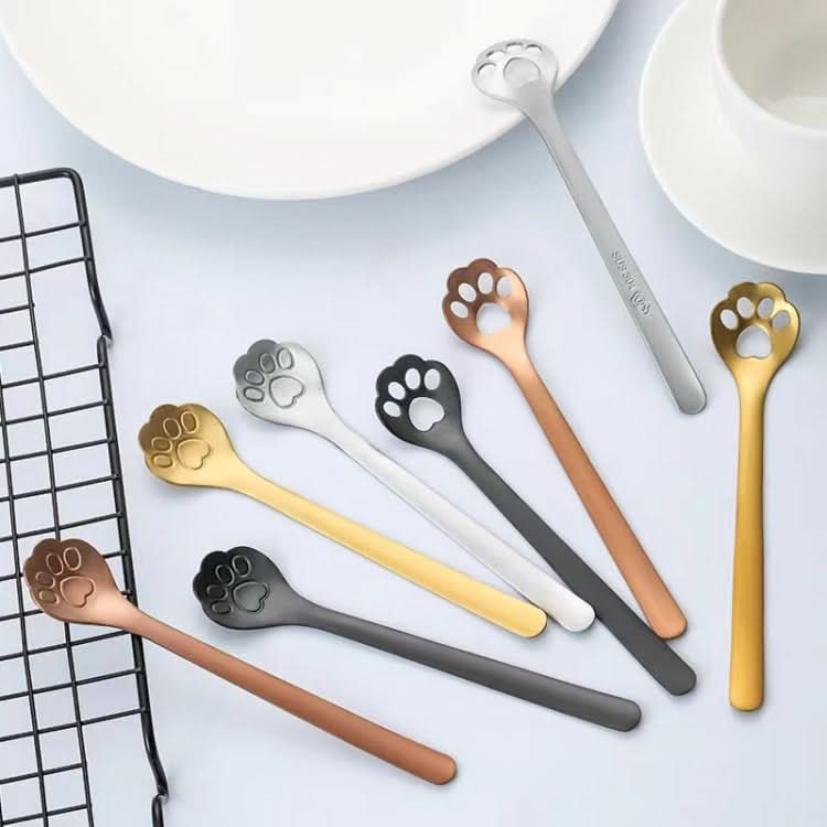 Stainless Steel Coffee Stirring Spoon Ice Cream Cartoon Cat Paw Spoon Reluova