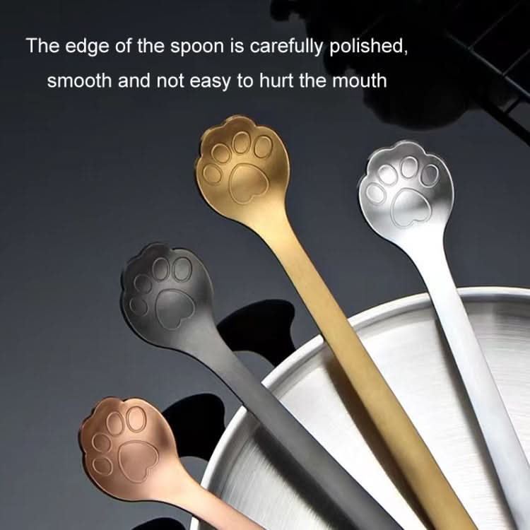 Stainless Steel Coffee Stirring Spoon Ice Cream Cartoon Cat Paw Spoon Reluova