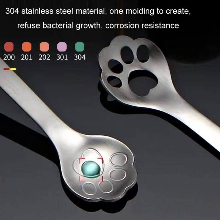 Stainless Steel Coffee Stirring Spoon Ice Cream Cartoon Cat Paw Spoon Reluova