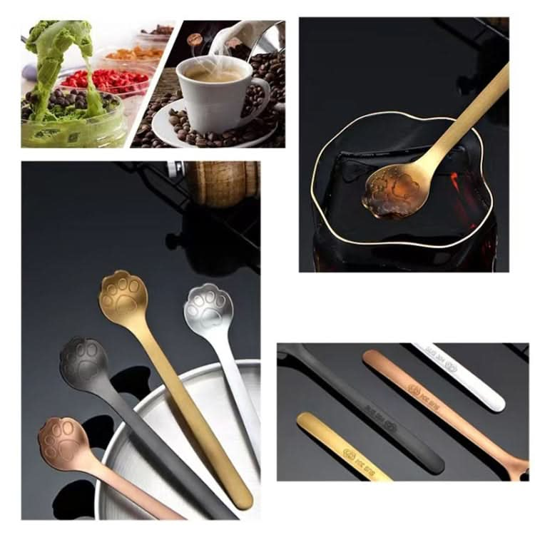 Stainless Steel Coffee Stirring Spoon Ice Cream Cartoon Cat Paw Spoon Reluova