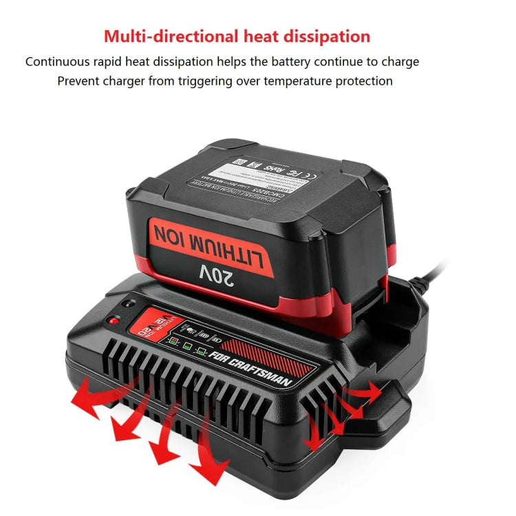 For Craftsman CMCB202 / CMCB204 / CMCB209 Electric Tool 20V Lithium Battery Charger