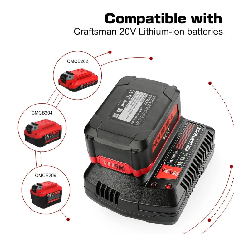 For Craftsman CMCB202 / CMCB204 / CMCB209 Electric Tool 20V Lithium Battery Charger