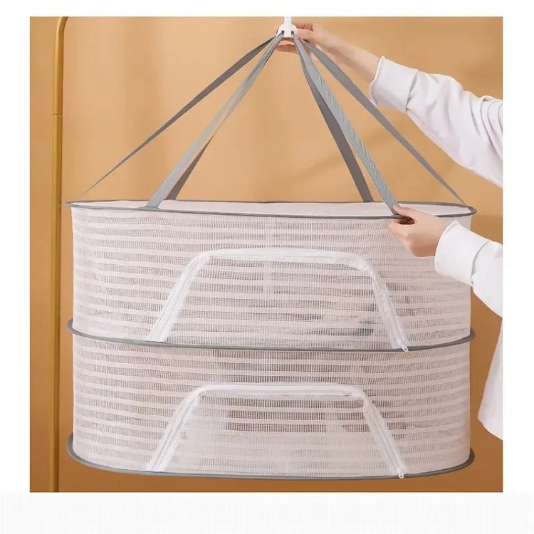 50 x 70cm  Foldable Drying Fishing Vegetables Fish Net Hanging Clothes Drying Storage Shelf