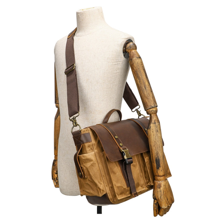 Outdoor Shoulder Crossbody Bag Leather Waxed Canvas Casual Bag My Store