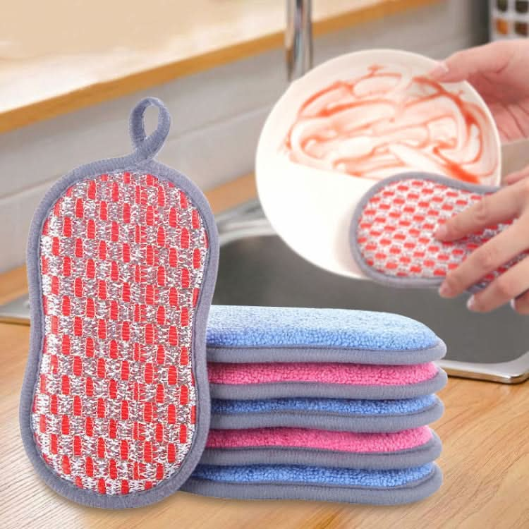 5pcs Double-sided Absorbent Kitchen Dishwashing Sponge Multifunctional Cleaning Rag-Reluova