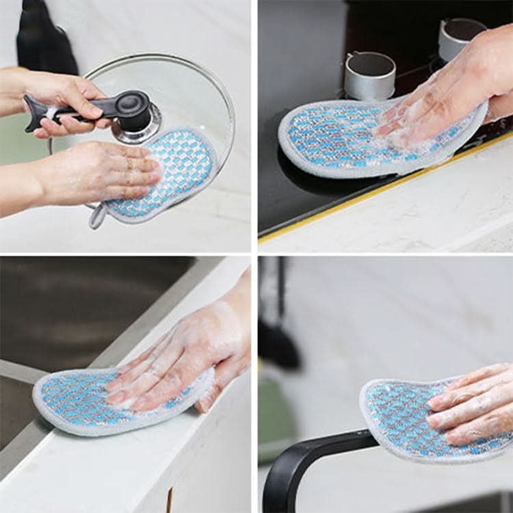 5pcs Double-sided Absorbent Kitchen Dishwashing Sponge Multifunctional Cleaning Rag-Reluova