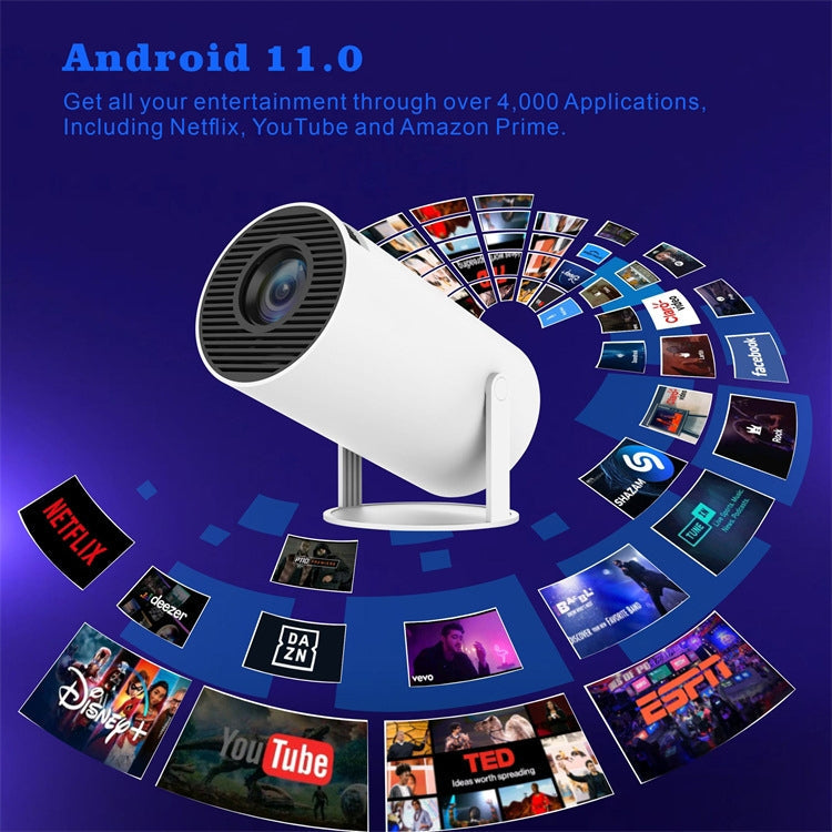 HY300 Smart Projector Android 11.0 System 120 Lumen Portable Projector Reluova