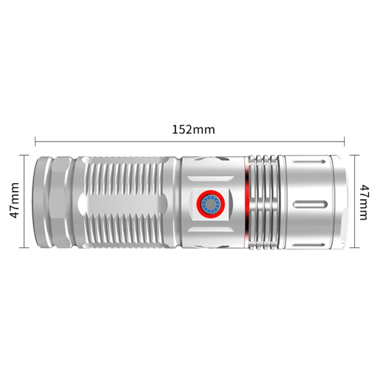 Outdoor White Laser Type-C Charging Telescopic Zoom Flashlight with Power Bank Function My Store