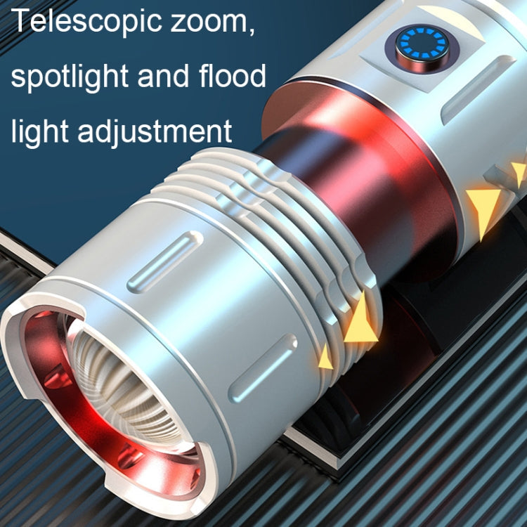 Outdoor White Laser Type-C Charging Telescopic Zoom Flashlight with Power Bank Function My Store