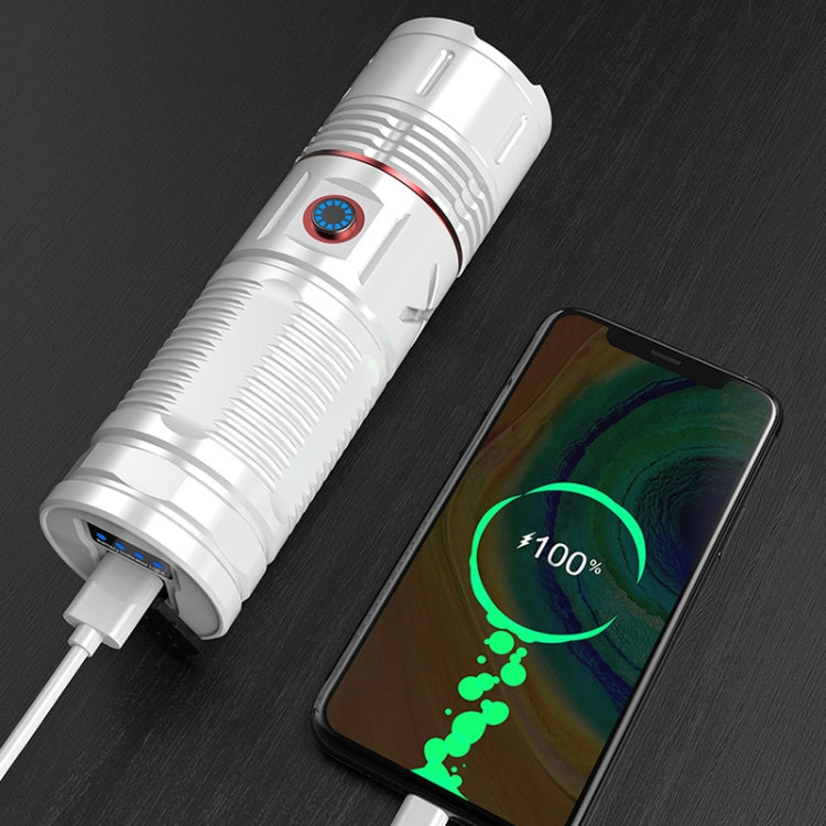 Outdoor White Laser Type-C Charging Telescopic Zoom Flashlight with Power Bank Function My Store