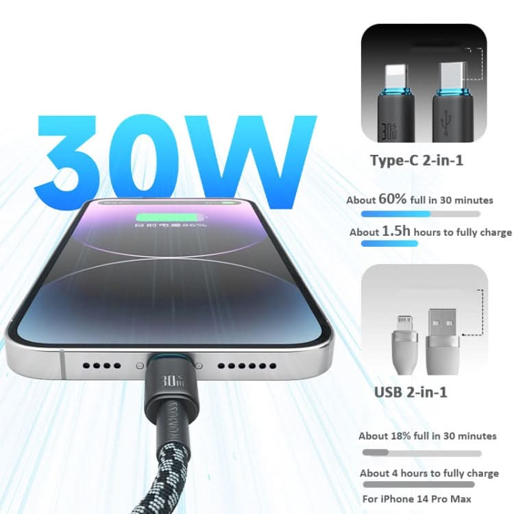 ROMOSS PD100W USB-C / Type-C To 8 Pin & Type-C Fast Charging Cable Transmission Line