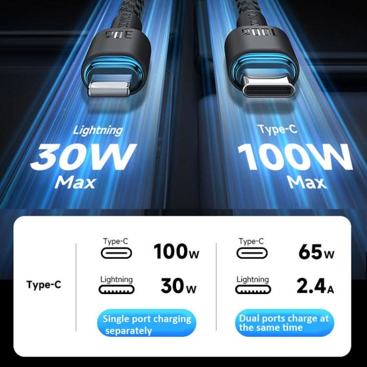 ROMOSS PD100W USB-C / Type-C To 8 Pin & Type-C Fast Charging Cable Transmission Line