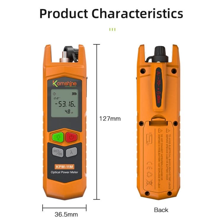 Komshine High Precision Optical Power Meter Mini Fiber Optic Light Attenuation Tester With LED My Store