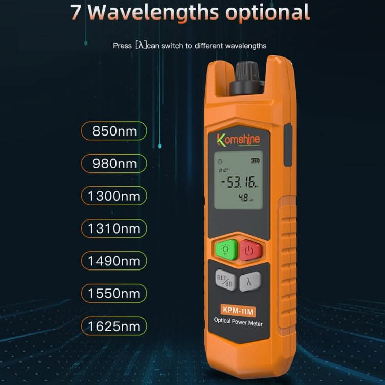 Komshine High Precision Optical Power Meter Mini Fiber Optic Light Attenuation Tester With LED My Store