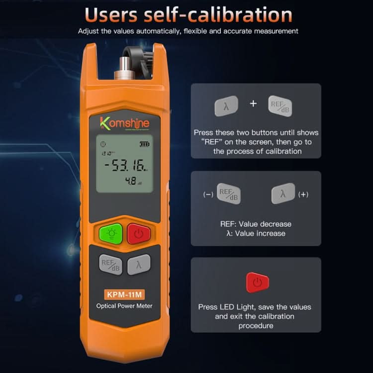 Komshine High Precision Optical Power Meter Mini Fiber Optic Light Attenuation Tester With LED My Store