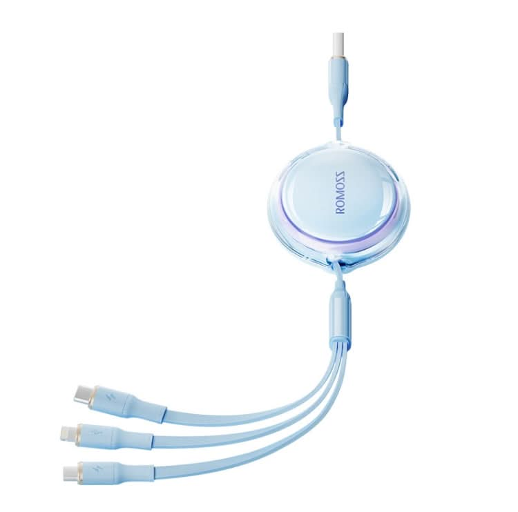 ROMOSS CB258S 3.5A 3-In-1 Telescopic Data Charging Cable USB-A To Type-C & 8 Pin & Micro Wire