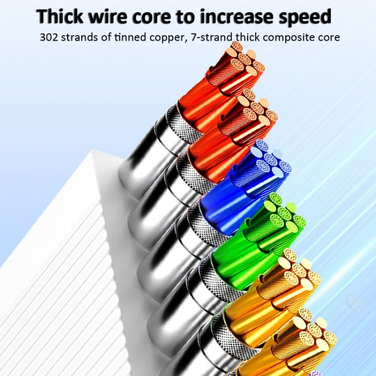 ROMOSS PD100W 3-In-1 Retractable Data Cable Type-C/USB-C To 8 Pin & Type-C & Micro Line