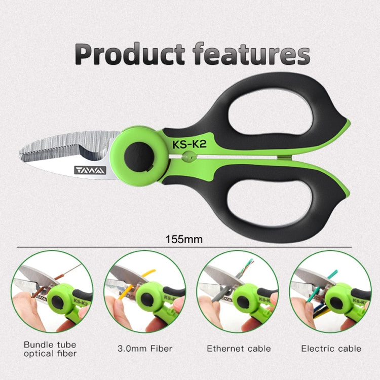 KomShine Stainless Steel Kevlar Serrated Fiber Optic Stripping Scissors My Store