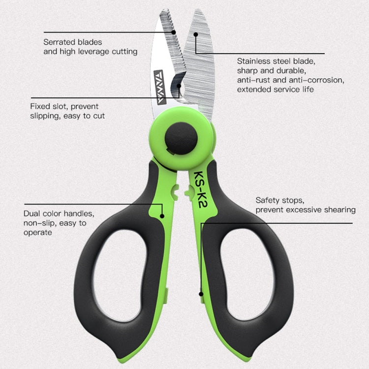 KomShine Stainless Steel Kevlar Serrated Fiber Optic Stripping Scissors My Store