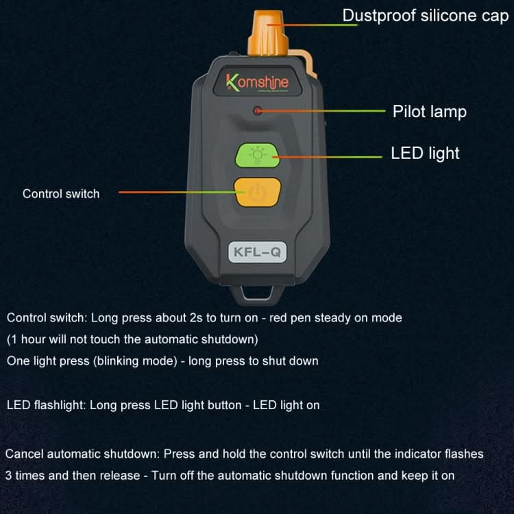 Komshine 15km Mini Optical Fiber Breakpoint Positioning Test Red Light Pen My Store