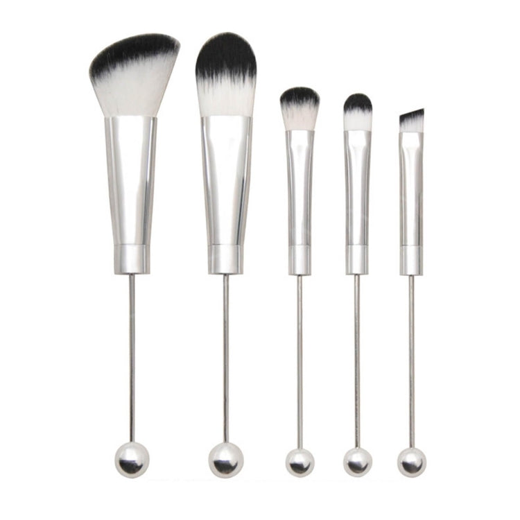 5-in-1  Metal Handle DIY Beaded Makeup Brush Set Blush Loose Powder Slanted Eye Shadow Brush My Store