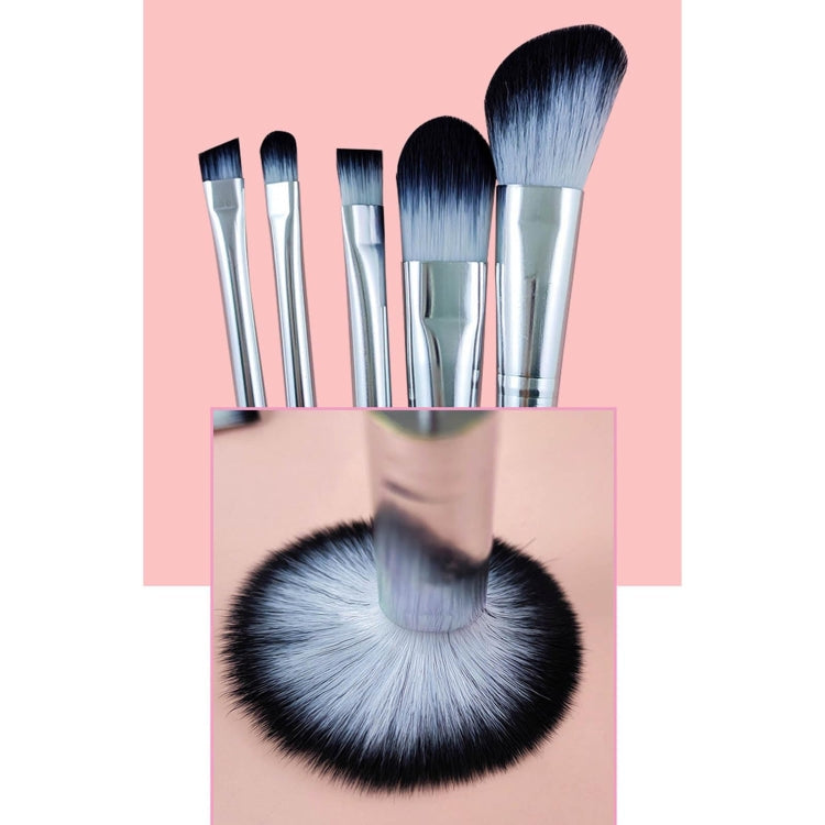 5-in-1  Metal Handle DIY Beaded Makeup Brush Set Blush Loose Powder Slanted Eye Shadow Brush My Store