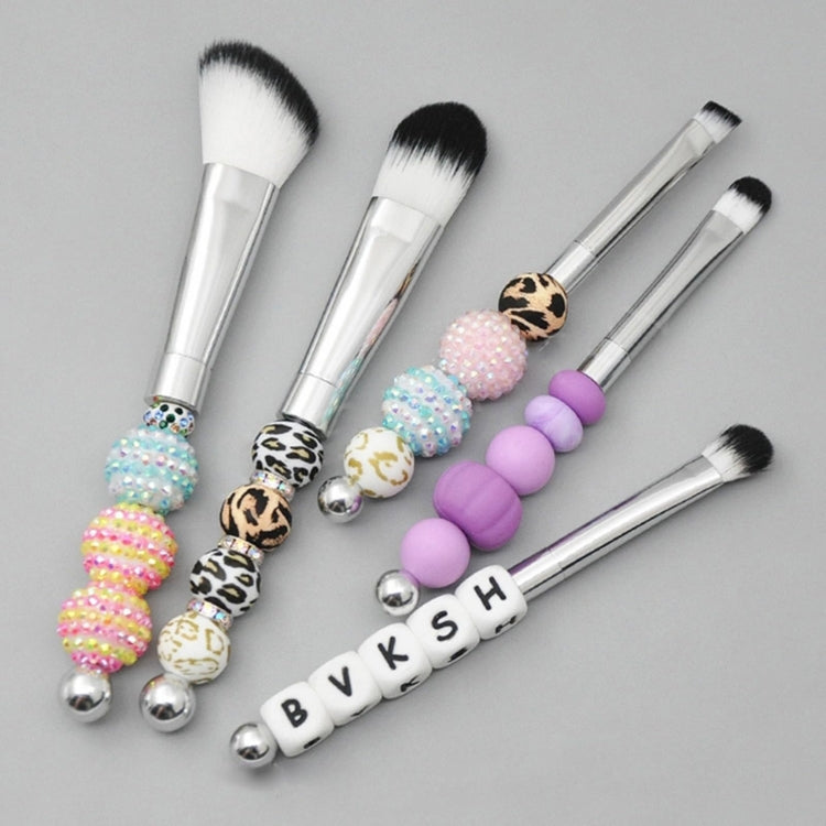 5-in-1  Metal Handle DIY Beaded Makeup Brush Set Blush Loose Powder Slanted Eye Shadow Brush My Store